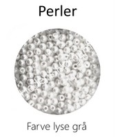 Perler 3 mm farve lysegrå